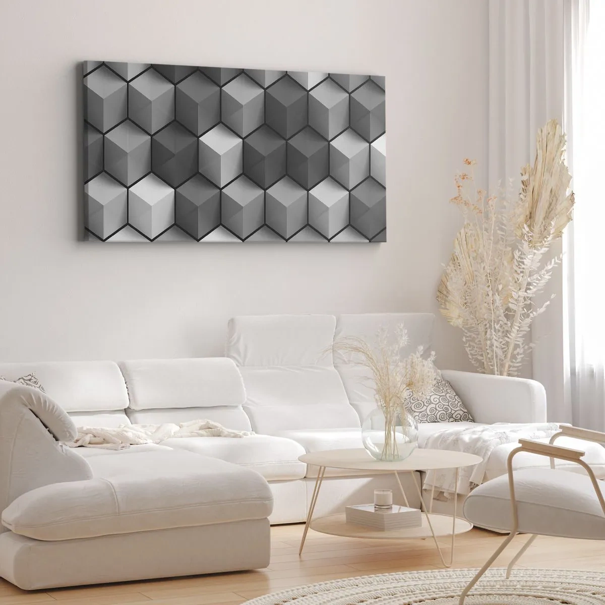 Obraz na plátne - Kubistické puzzle - 100x40 cm