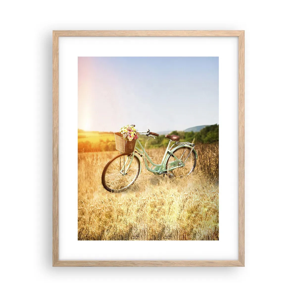 Plagát v ráme zo svetlého duba - Chvíľu tu zostanem - 40x50 cm