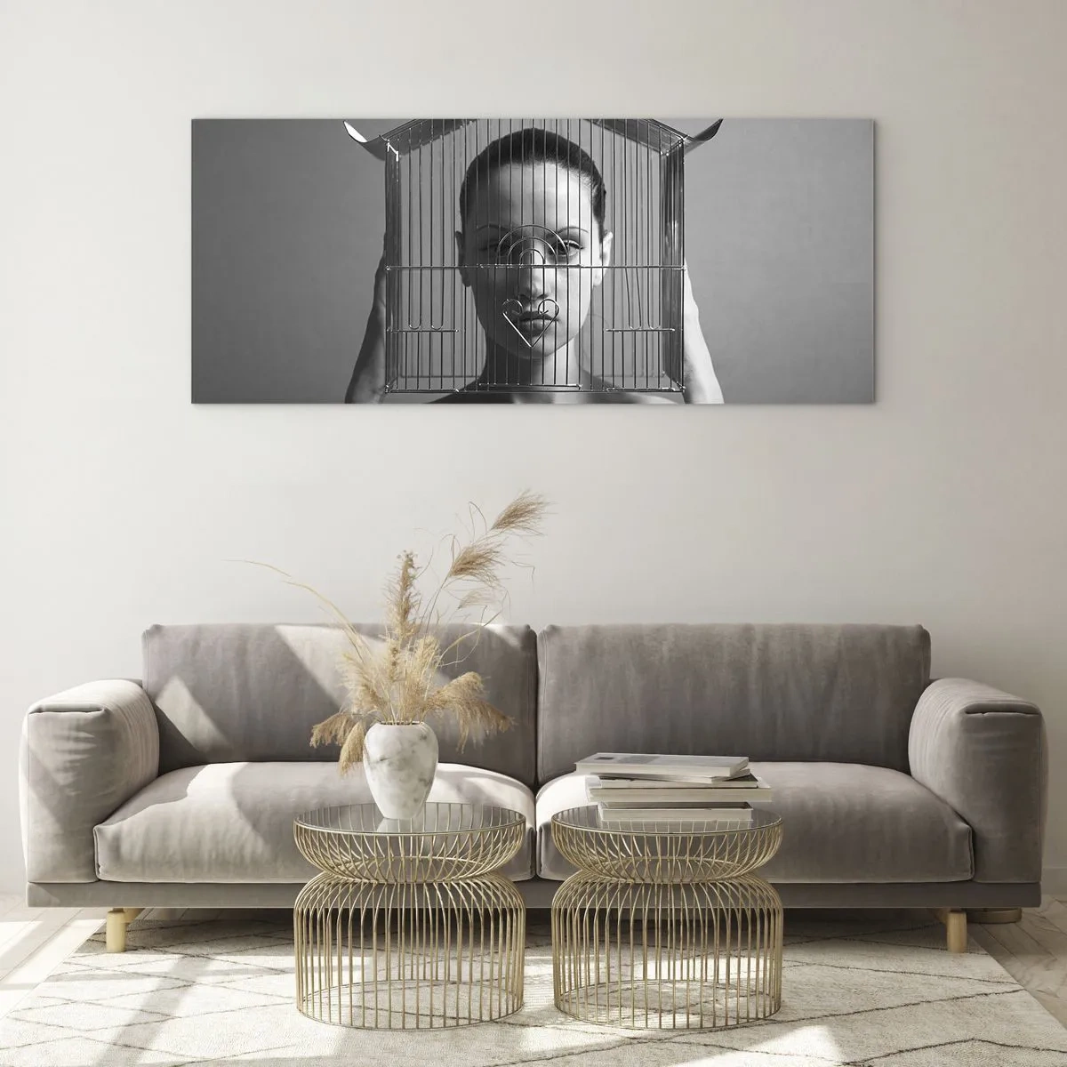 Obraz na skle - Tak trochu surrealistický portrét - 120x50 cm