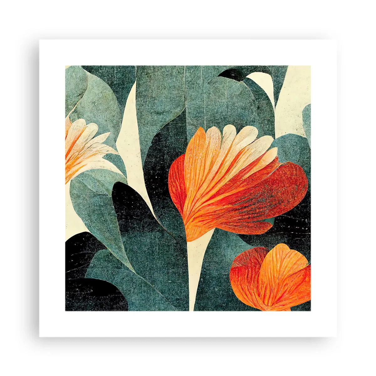 Plagát - Tropické horúco a chlad zelene - 40x40 cm