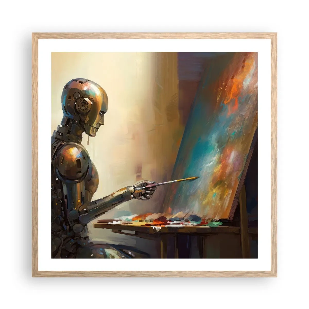 Plagát v ráme zo svetlého duba - Umenie budúcnosti - 60x60 cm