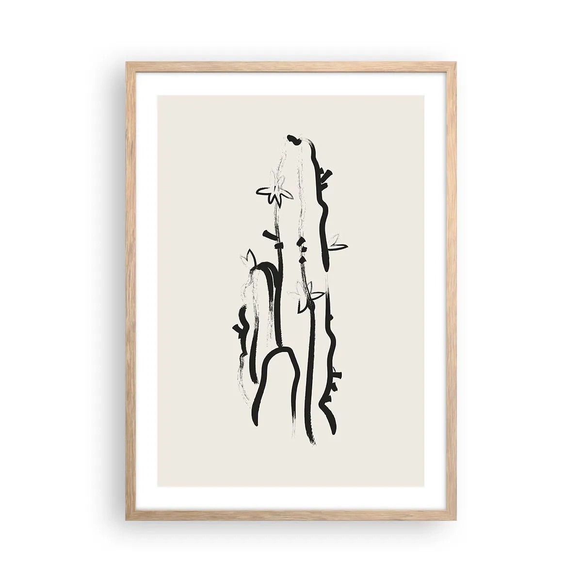 Plagát v ráme zo svetlého duba - Kvitnúca bylina - 50x70 cm
