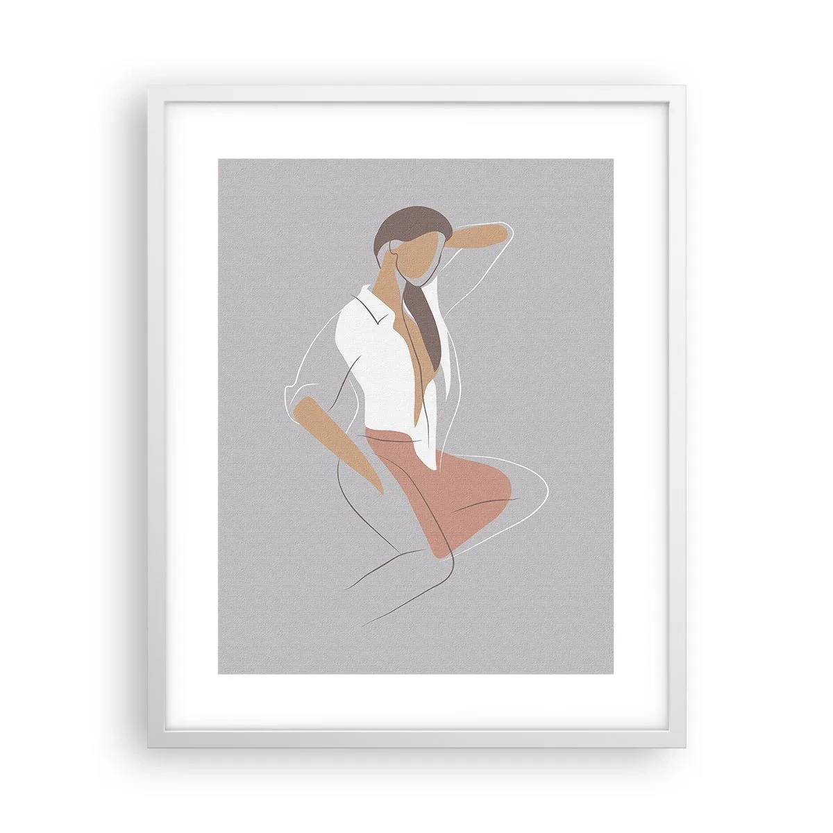 Plagát v bielom ráme - Obrys pôvabu - 40x50 cm