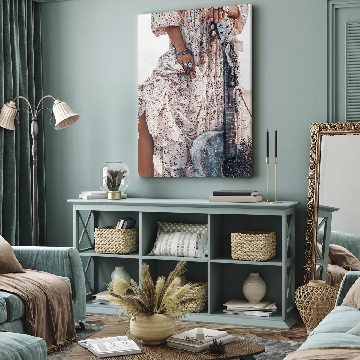 Obraz na plátne - Kvetinové deti na ceste - 45x80 cm