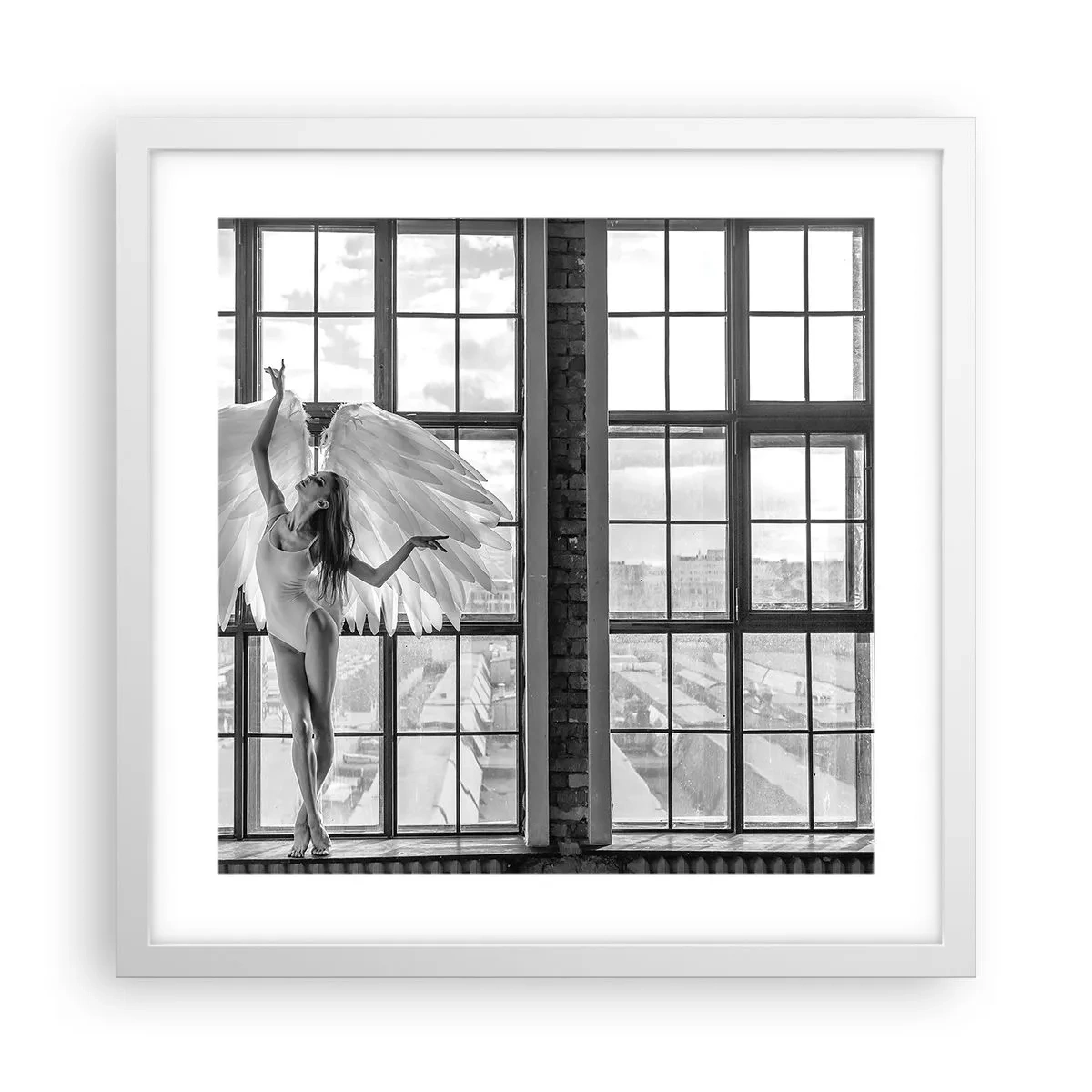Plagát v bielom ráme - Mesto anjelov? - 40x40 cm