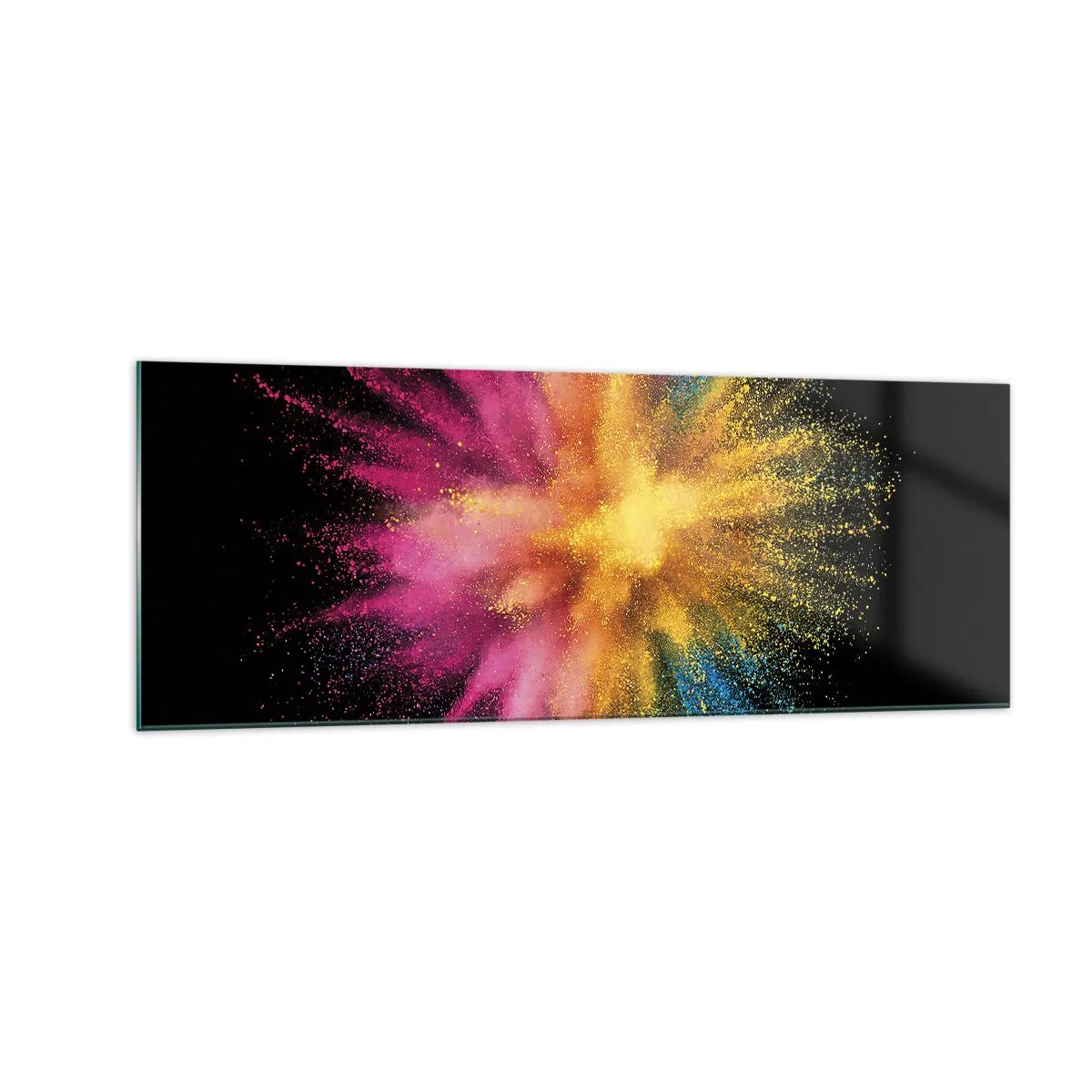 Obraz na skle - Zrodenie farieb - 140x50 cm