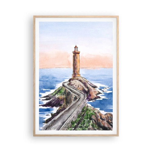 Plagát v ráme zo svetlého duba - Tvárou v tvár moru - 70x100 cm