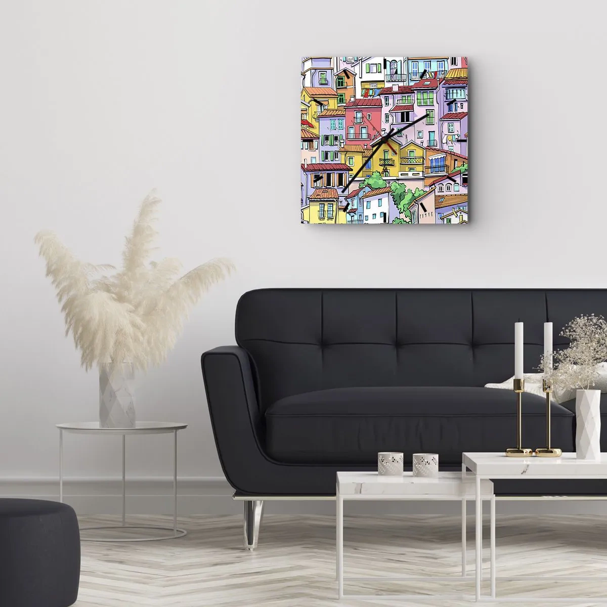 Nástenné hodiny - Veselé mesto - 30x30 cm