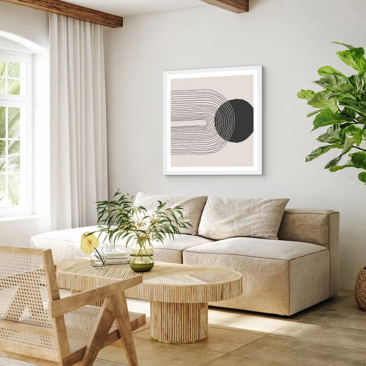 Plagát v bielom ráme - Chvenie a istota - 60x60 cm