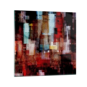 Obraz na skle - Chaos a zmätok - 30x30 cm