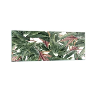 Obraz na skle - Smaragdovo-ľaliové húštie - 140x50 cm