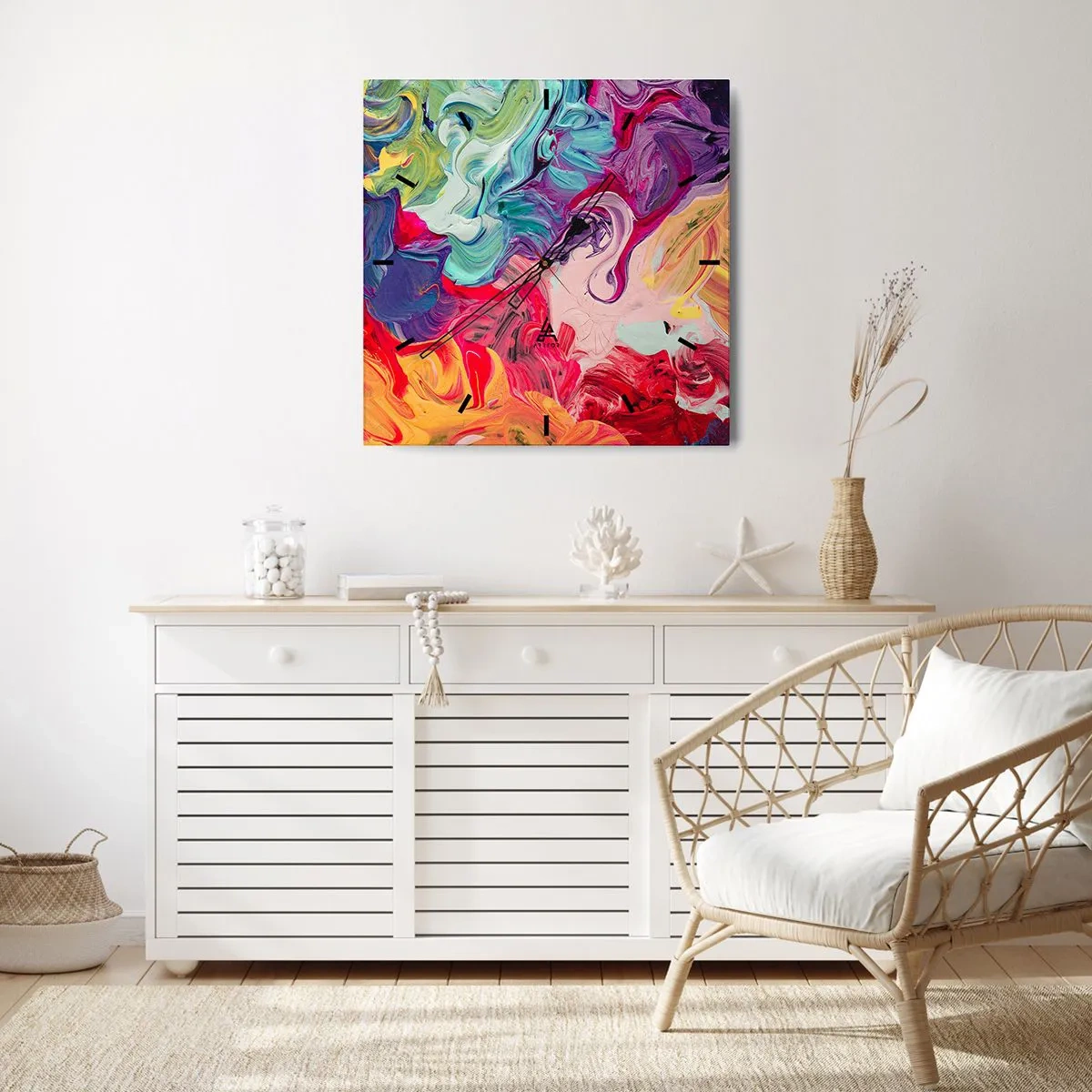 Nástenné hodiny - Zrodenie farieb - 40x40 cm