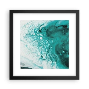Plagát v čiernom ráme - Prepadnúť sa v bielej a tyrkysovej - 30x30 cm
