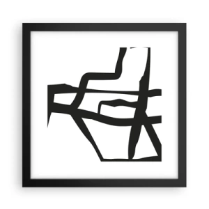 Plagát v čiernom ráme - Čiernobiela konštrukcia - 30x30 cm