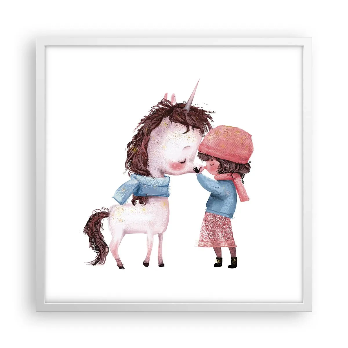 Plagát v bielom ráme - Zimný príbeh - 50x50 cm