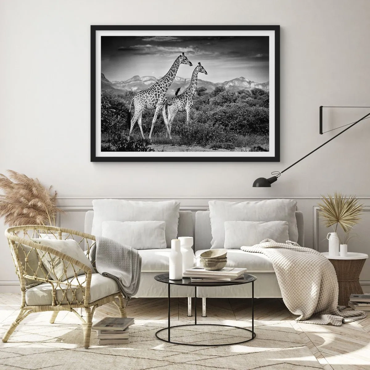 Plagát v čiernom ráme - Vyššie kruhy v Afrike - 100x70 cm
