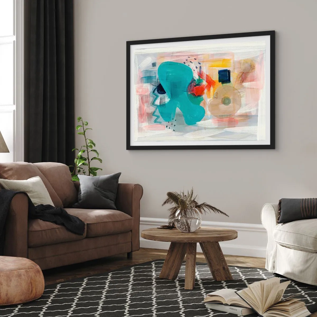 Plagát v čiernom ráme - Farebná hra - 91x61 cm