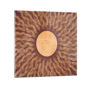 Obraz na skle - Ikona slnka - 30x30 cm