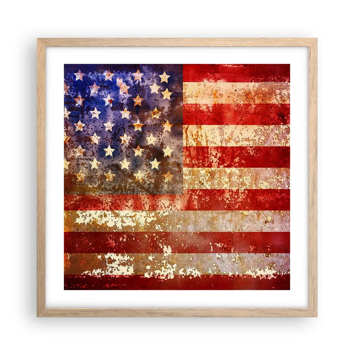 Plagát v ráme zo svetlého duba - Chvála nekončí - 50x50 cm