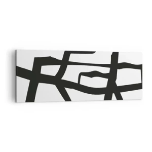 Obraz na plátne - Čiernobiela konštrukcia - 140x50 cm