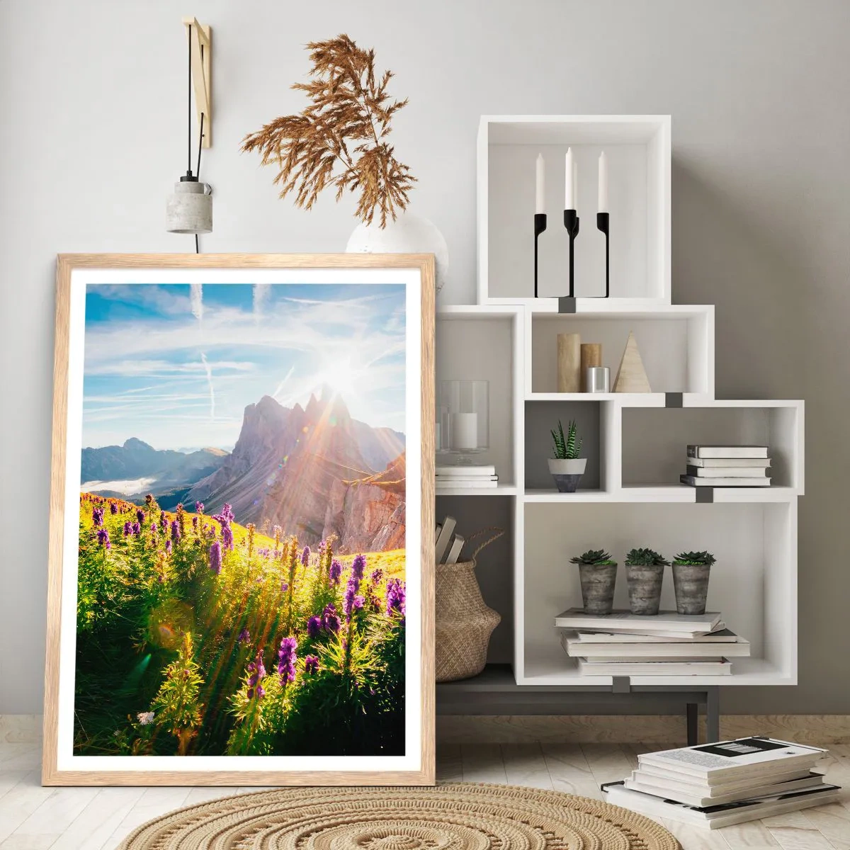 Plagát v ráme zo svetlého duba - Tajomný život bylín - 40x50 cm