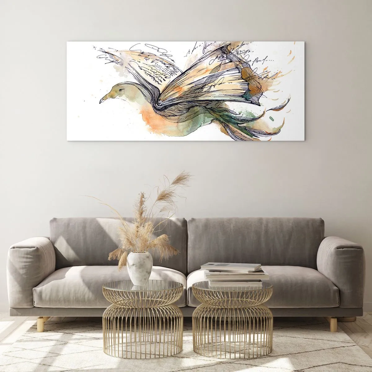 Obraz na skle - Na krídlach poézie - 100x40 cm