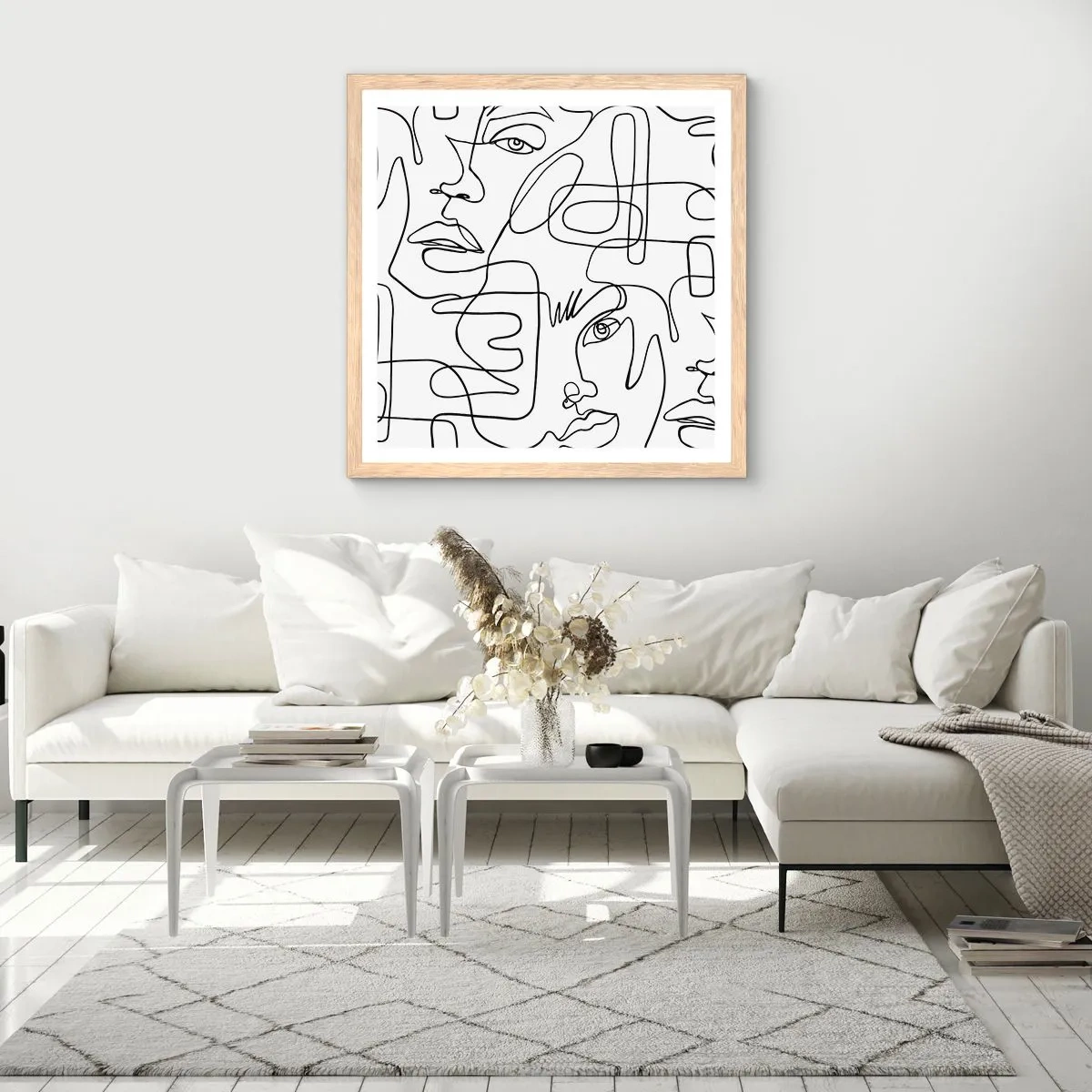 Plagát v ráme zo svetlého duba - V spletených emóciách - 60x60 cm