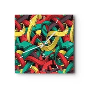 Nástenné hodiny - Kadiaľ do cieľa? - 30x30 cm