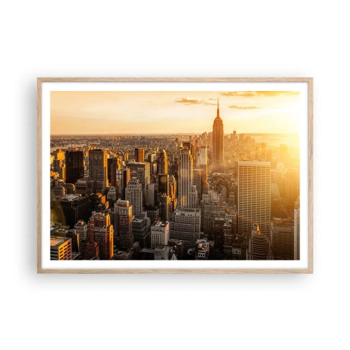 Plagát v ráme zo svetlého duba - Rast na slnku - 100x70 cm