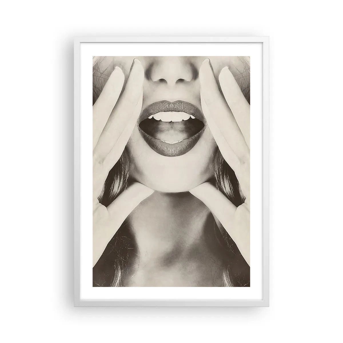 Plagát v bielom ráme - Už idem! - 50x70 cm