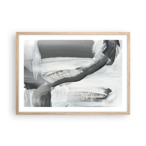 Plagát v ráme zo svetlého duba - Pevným pohybom - 70x50 cm