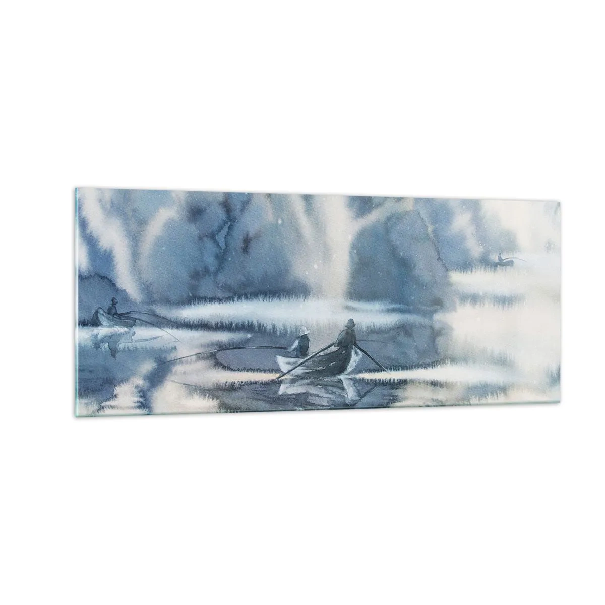 Obraz na skle - Rybári vo svojom raji - 100x40 cm