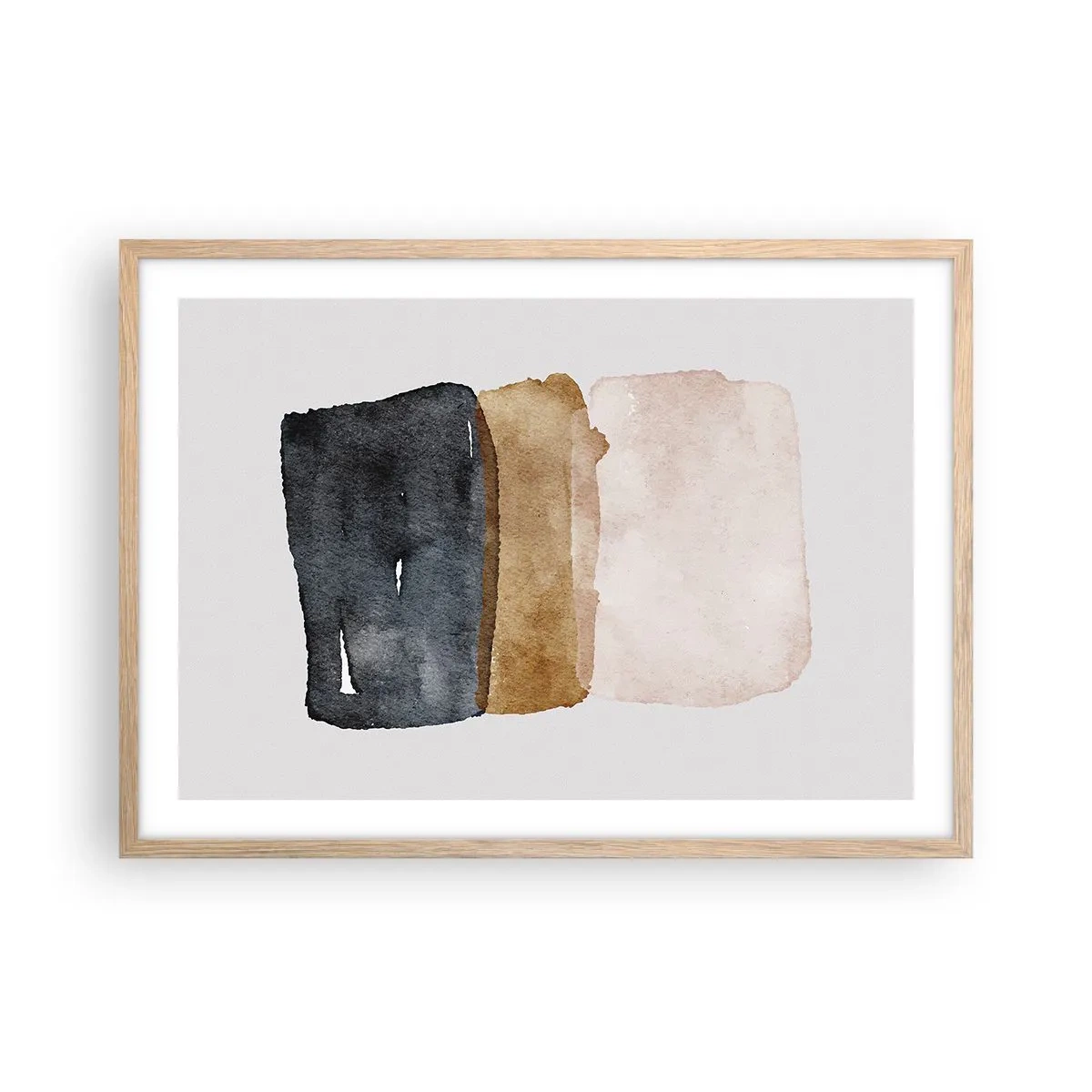 Plagát v ráme zo svetlého duba - Kompozícia zemitých farieb - 70x50 cm