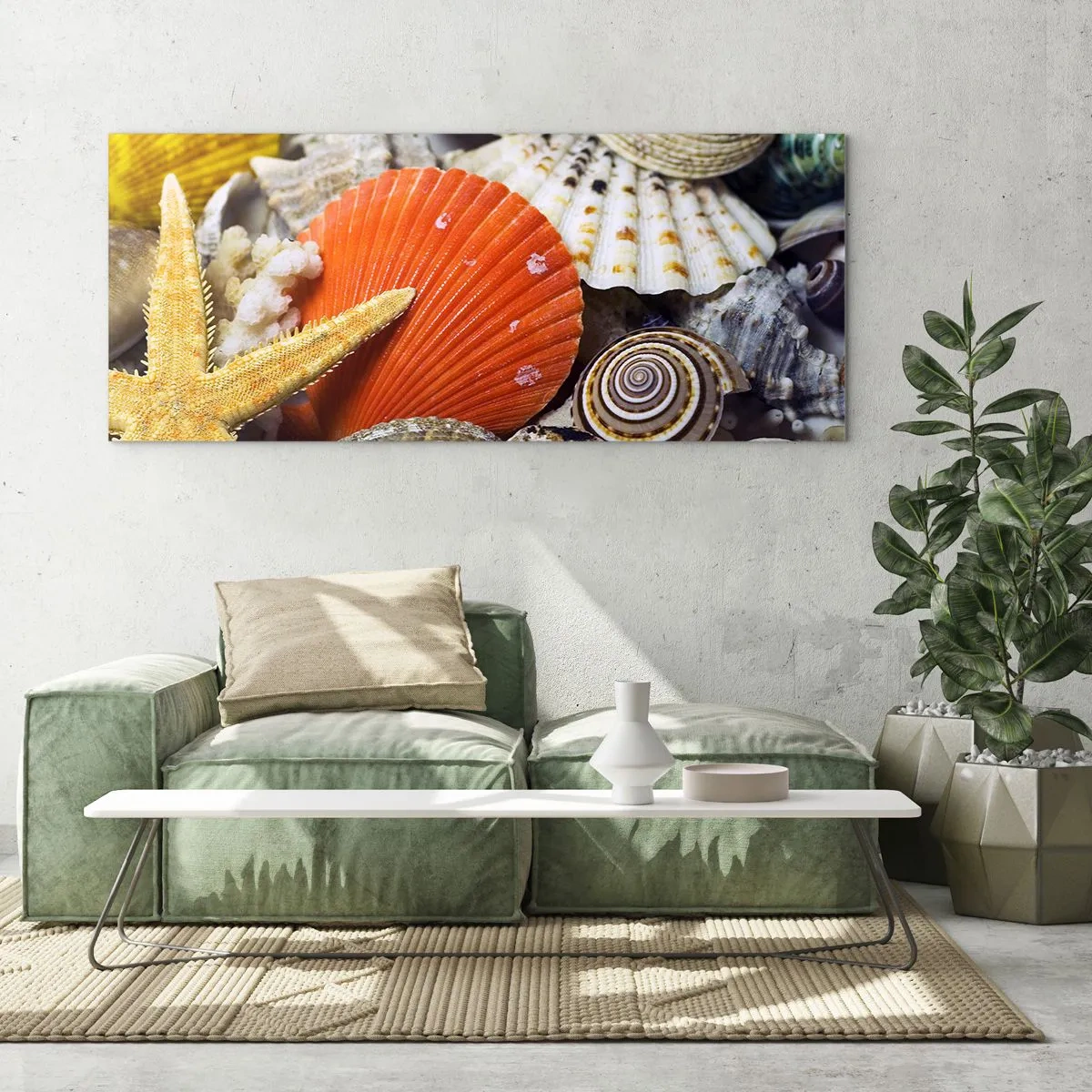 Obraz na skle - Poklady oceánu - 160x50 cm