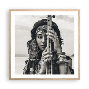 Plagát v ráme zo svetlého duba - Samotná hudba orientu - 60x60 cm
