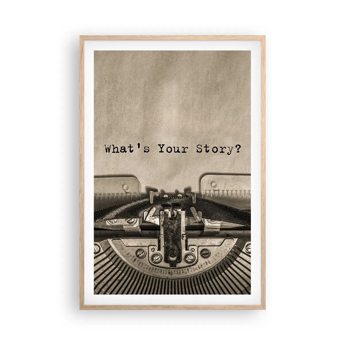 Plagát v ráme zo svetlého duba - Povedz mi - 61x91 cm