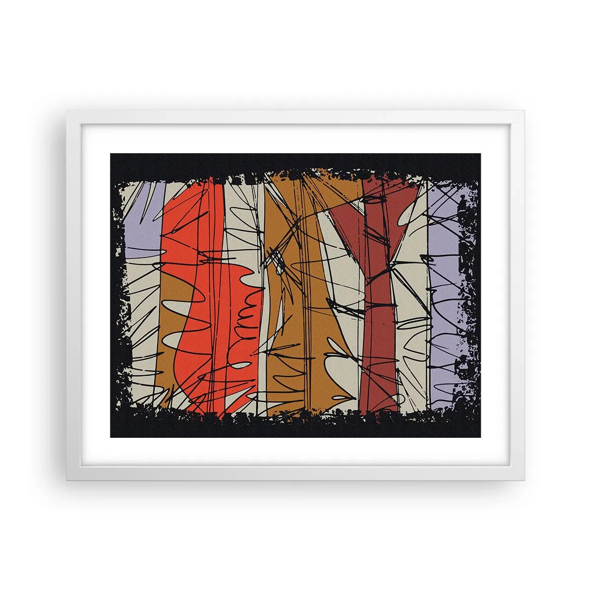 Plagát v bielom ráme - Spontánna kompozícia - 50x40 cm