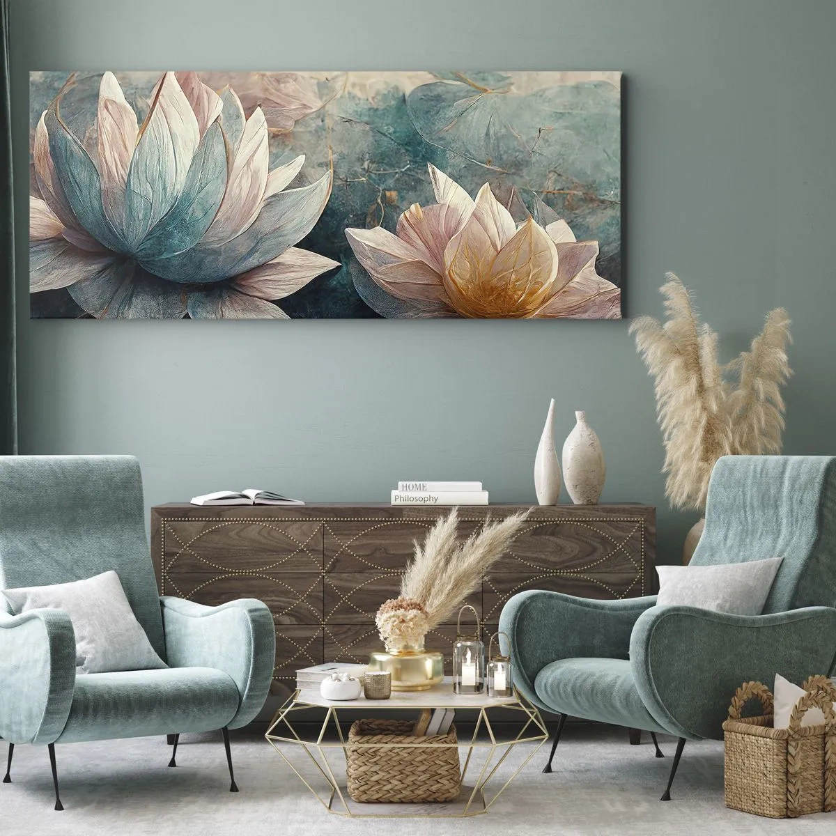 Obraz na plátne - Hviezdy a jazero - 140x50 cm