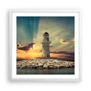 Plagát v bielom ráme - Svetlo - Dobro - Krása - 50x50 cm