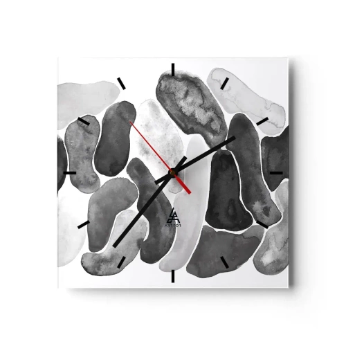 Nástenné hodiny - Kamenistá abstrakcia - 40x40 cm