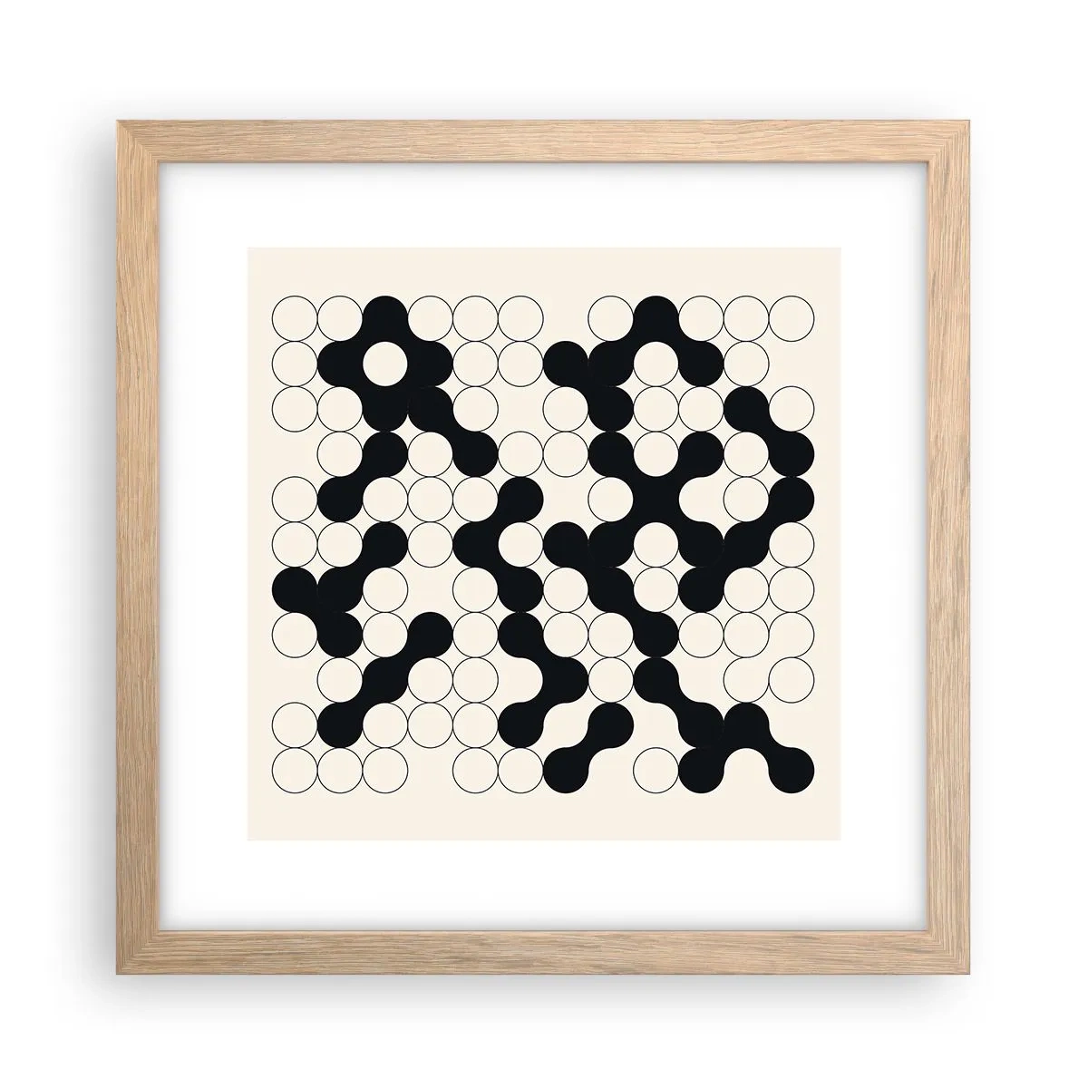 Plagát v ráme zo svetlého duba - Čínska hra – variácia - 30x30 cm