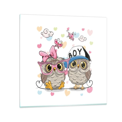 Obraz na skle - Milujme sa! - 30x30 cm