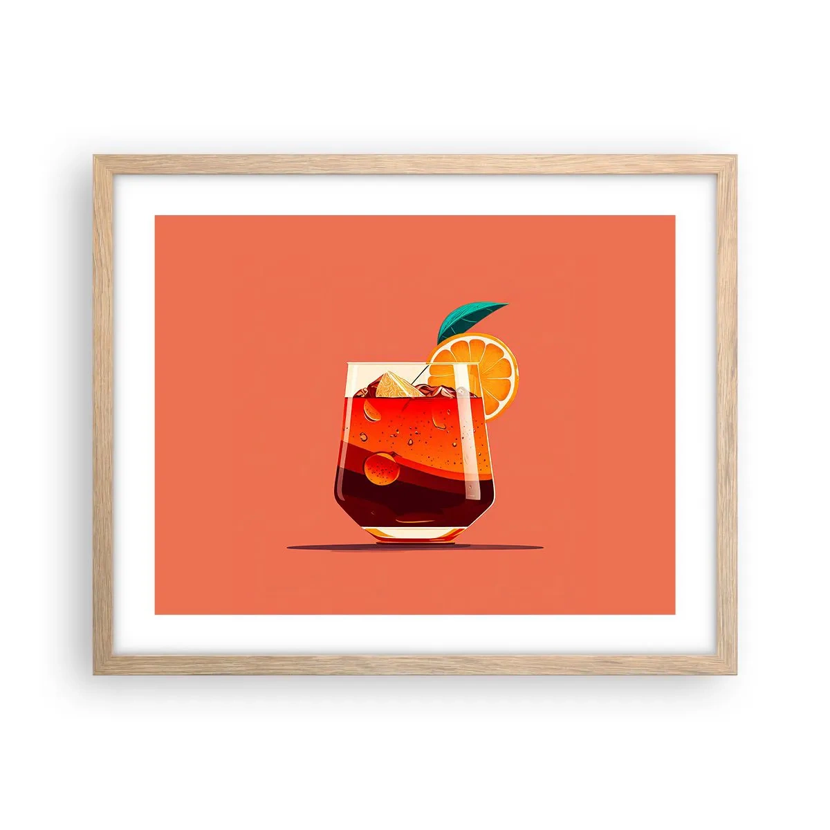 Plagát v ráme zo svetlého duba - Letné osvieženie - 50x40 cm