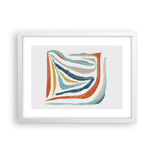 Plagát v bielom ráme - Priateľsky usmievavá abstrakcia - 40x30 cm