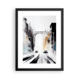 Plagát v čiernom ráme - Štúdia mesta: architektúra a pohyb - 30x40 cm