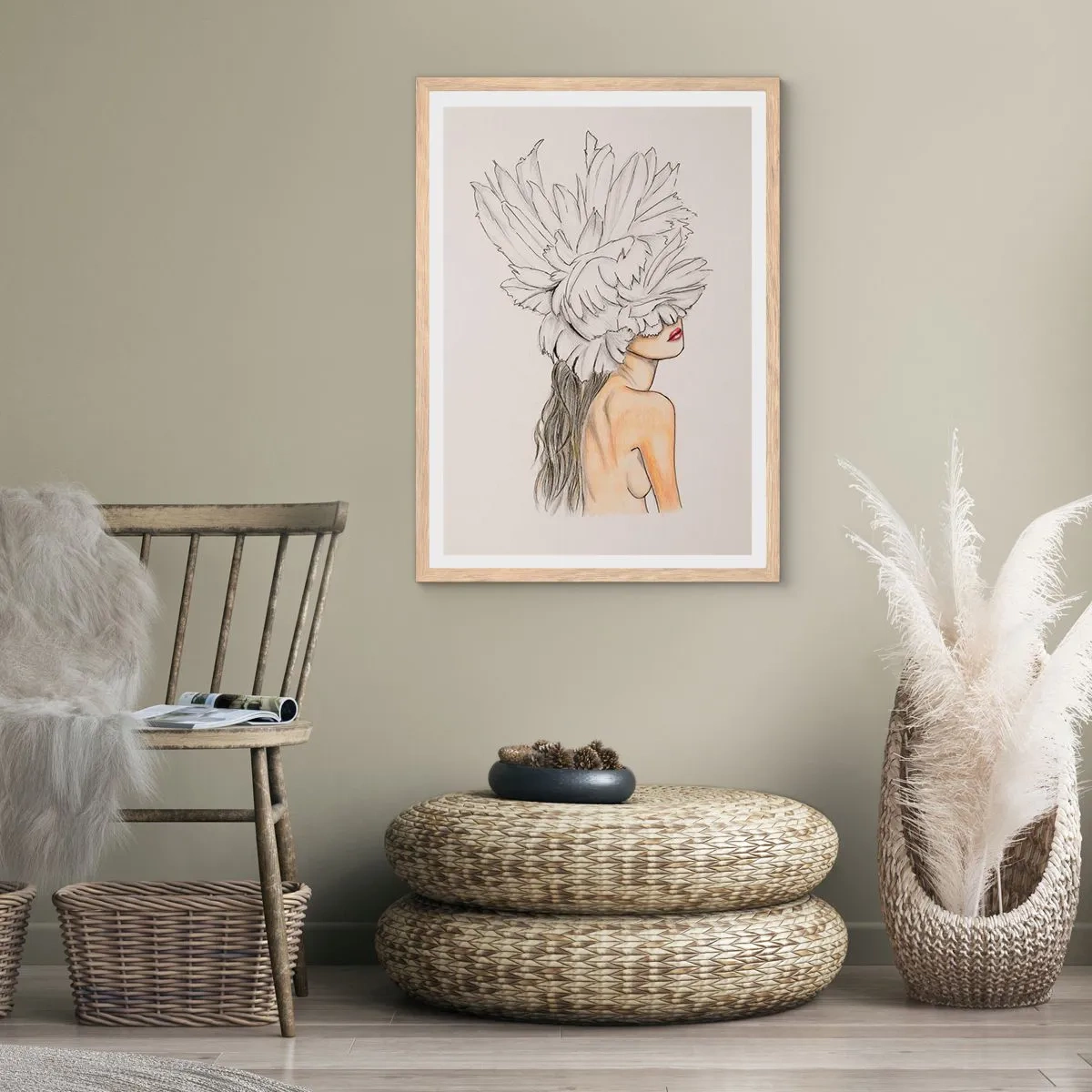 Plagát v ráme zo svetlého duba - Vrchol krásy - 70x100 cm