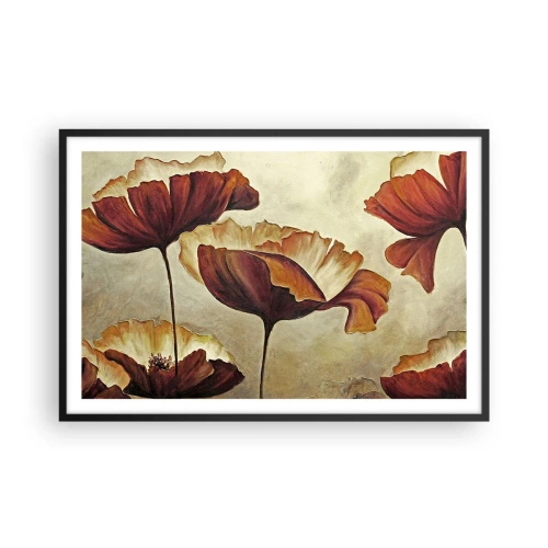 Plagát v čiernom ráme - Lán lúky - 91x61 cm