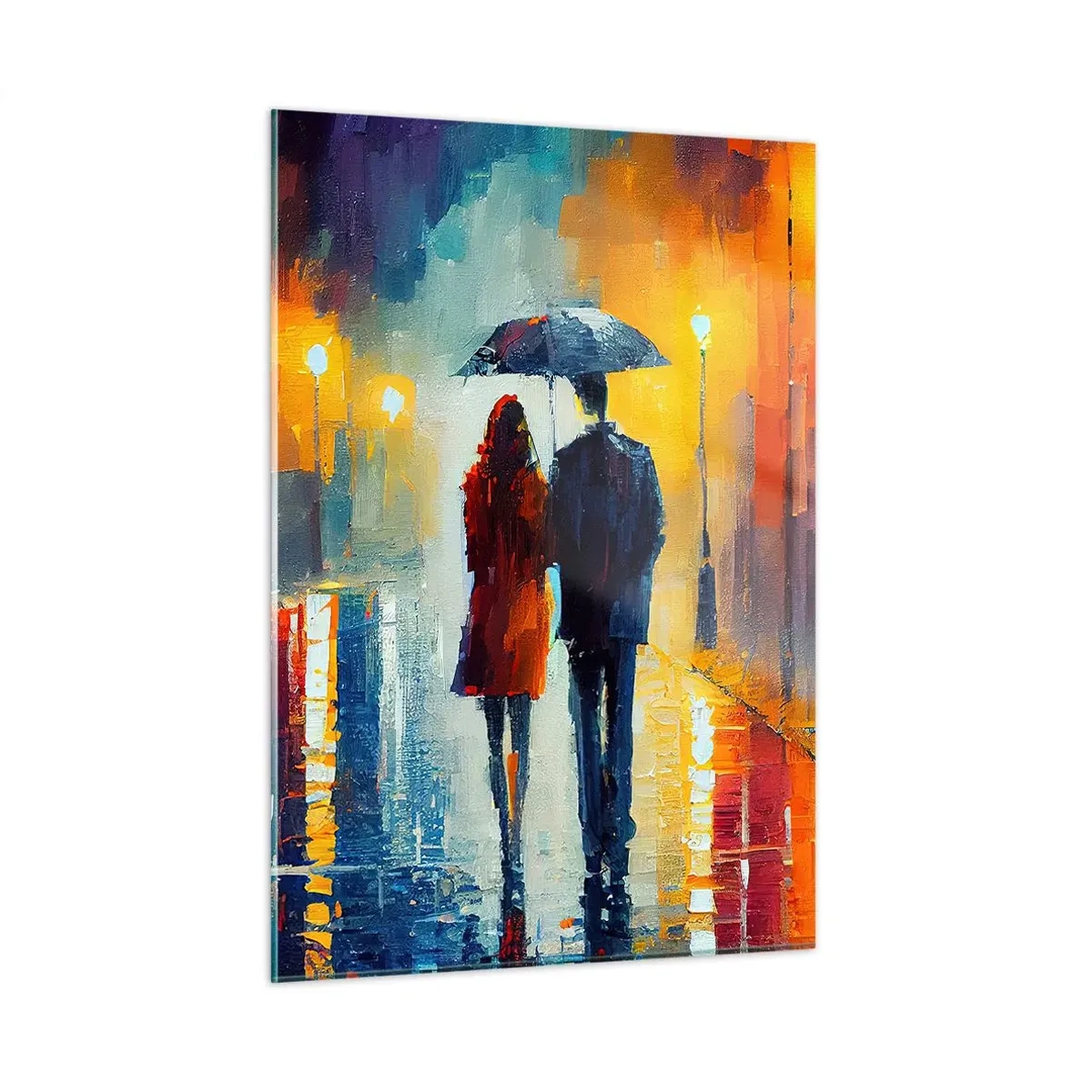 Obraz na skle - Spolu – farebná noc - 50x70 cm