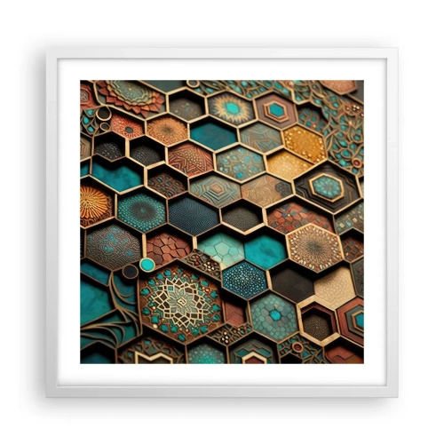 Plagát v bielom ráme - Arabské ornamenty – variácia - 50x50 cm