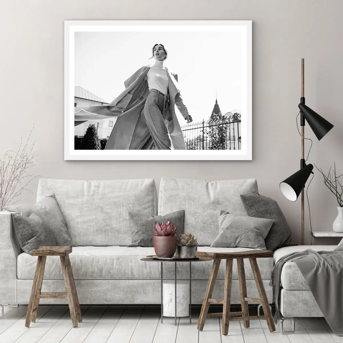 Plagát v bielom ráme - Ideš so mnou? - 70x50 cm
